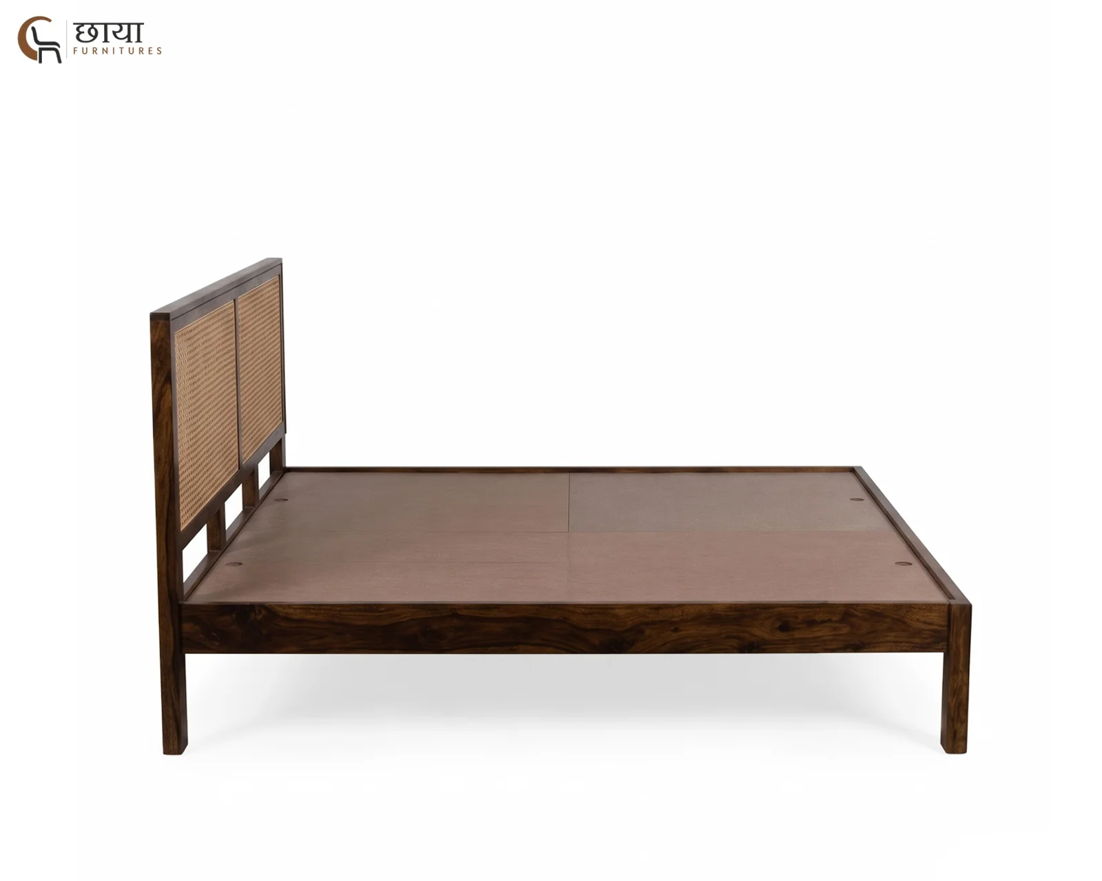 Adam Sheesham Wood Bed Without Storage (King Size, Walnut Finish) — 8