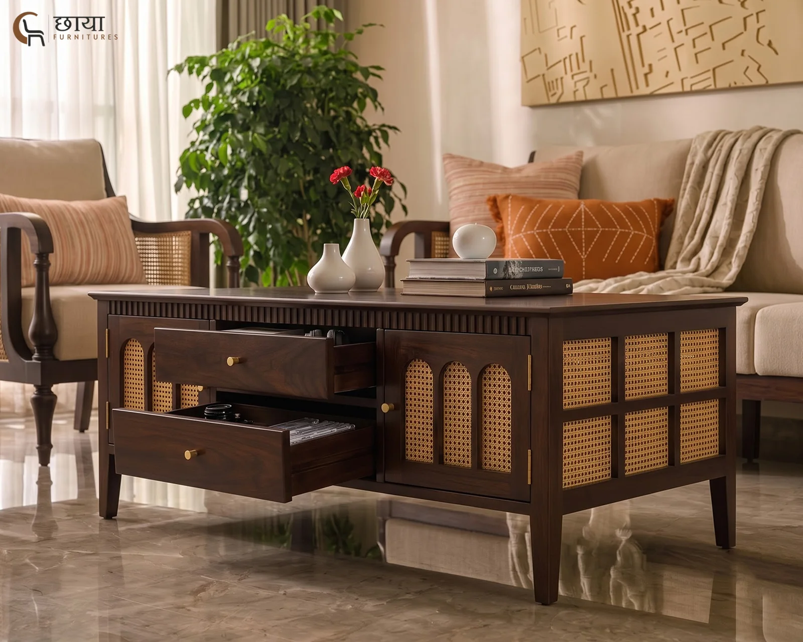 Neer Coffee Table (Walnut Finish) — 13