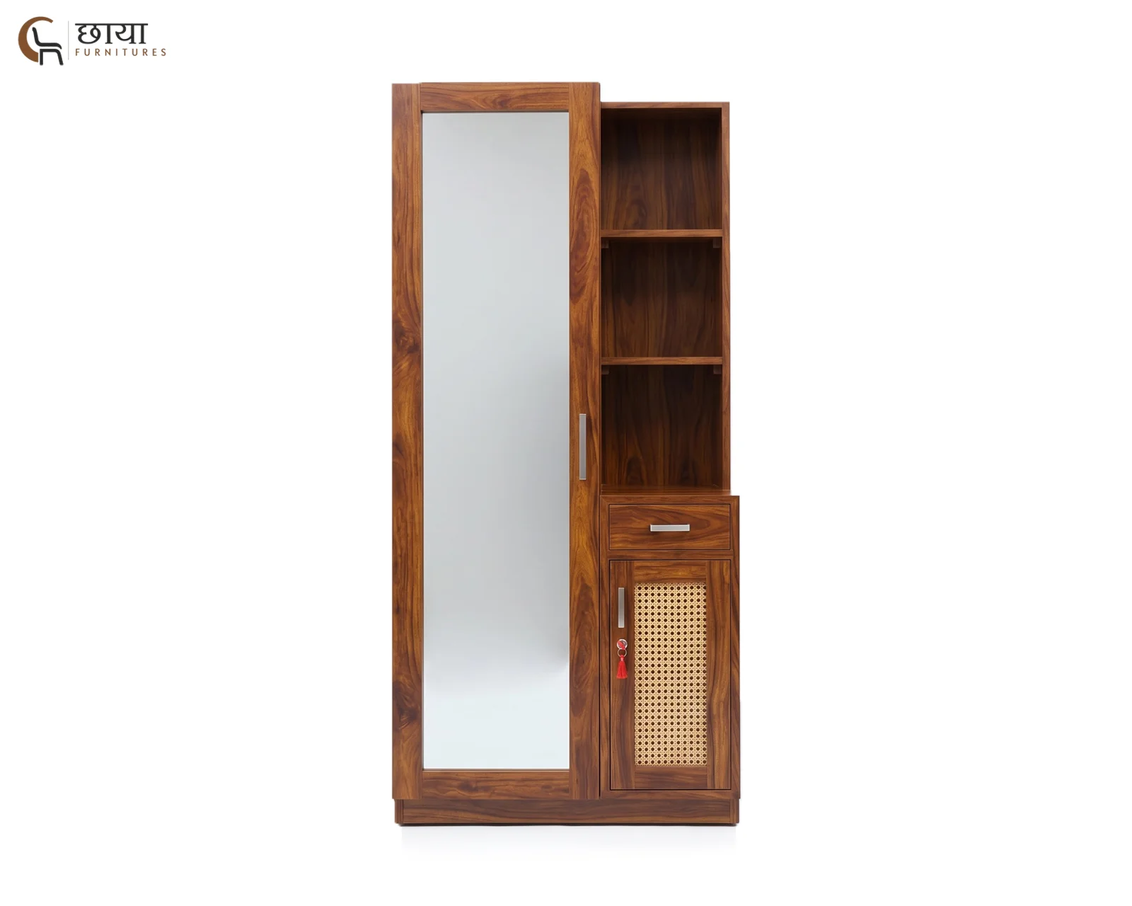 Aranya Sheesham Wood Dressing Table with Mirror (Honey Finish) — 5