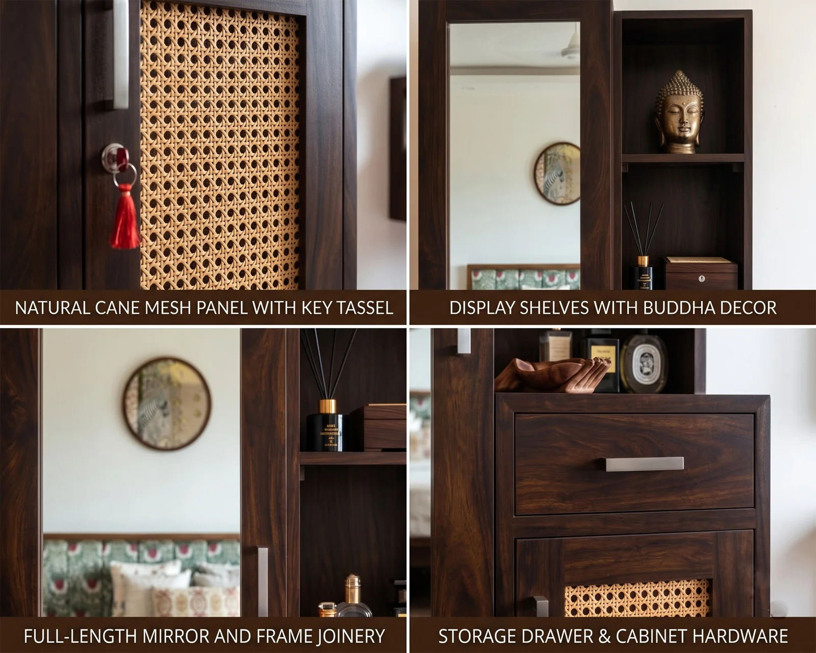 Aranya Sheesham Wood Dressing Table with Mirror (Walnut Finish) — 22