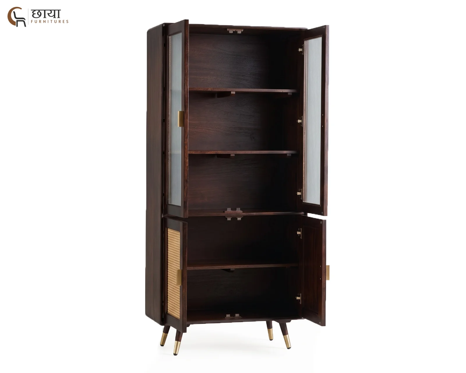 Jerald Sheesham Wood Kitchen Cabinet (Walnut Finish) — 8