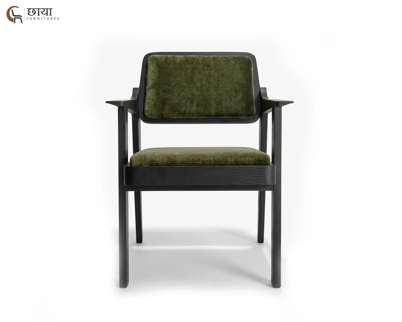Saul Arm Chair (Black Finish, Green Velvet) — 4