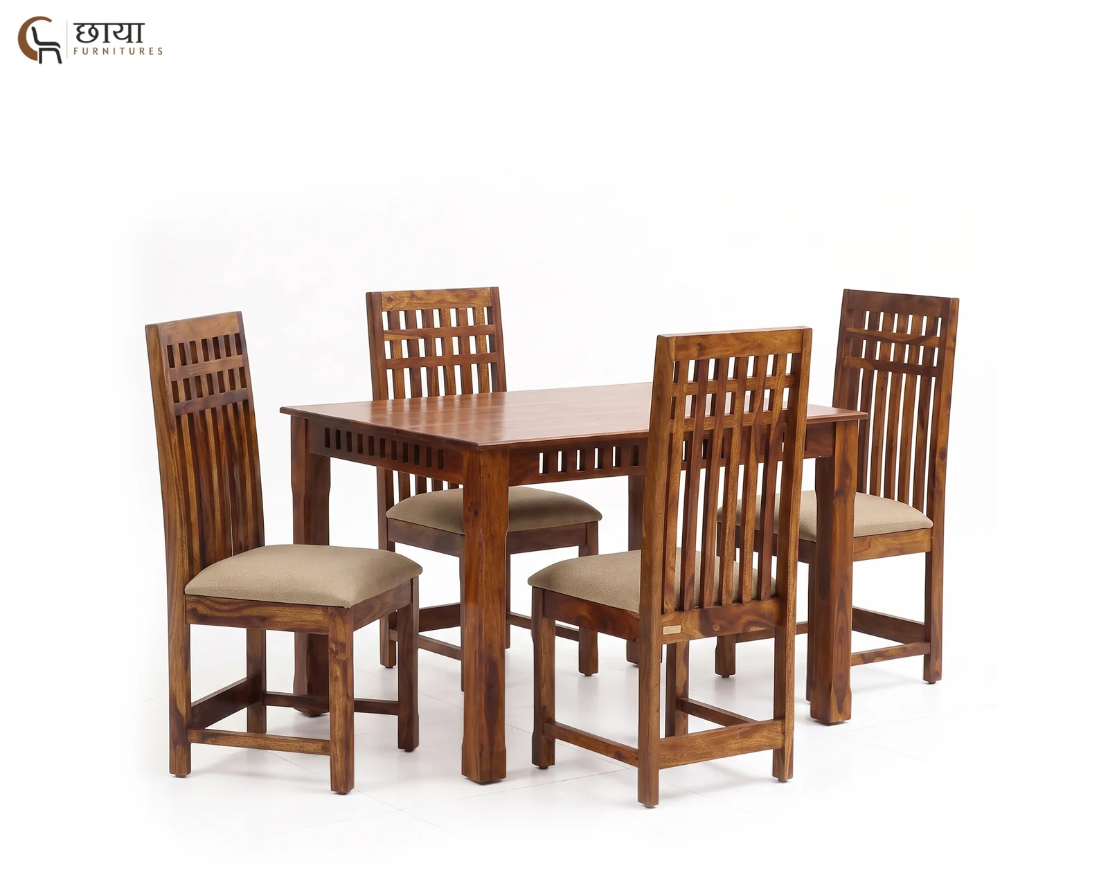 Haven 4 Seater Dining Table Set (Honey Finish) — 10