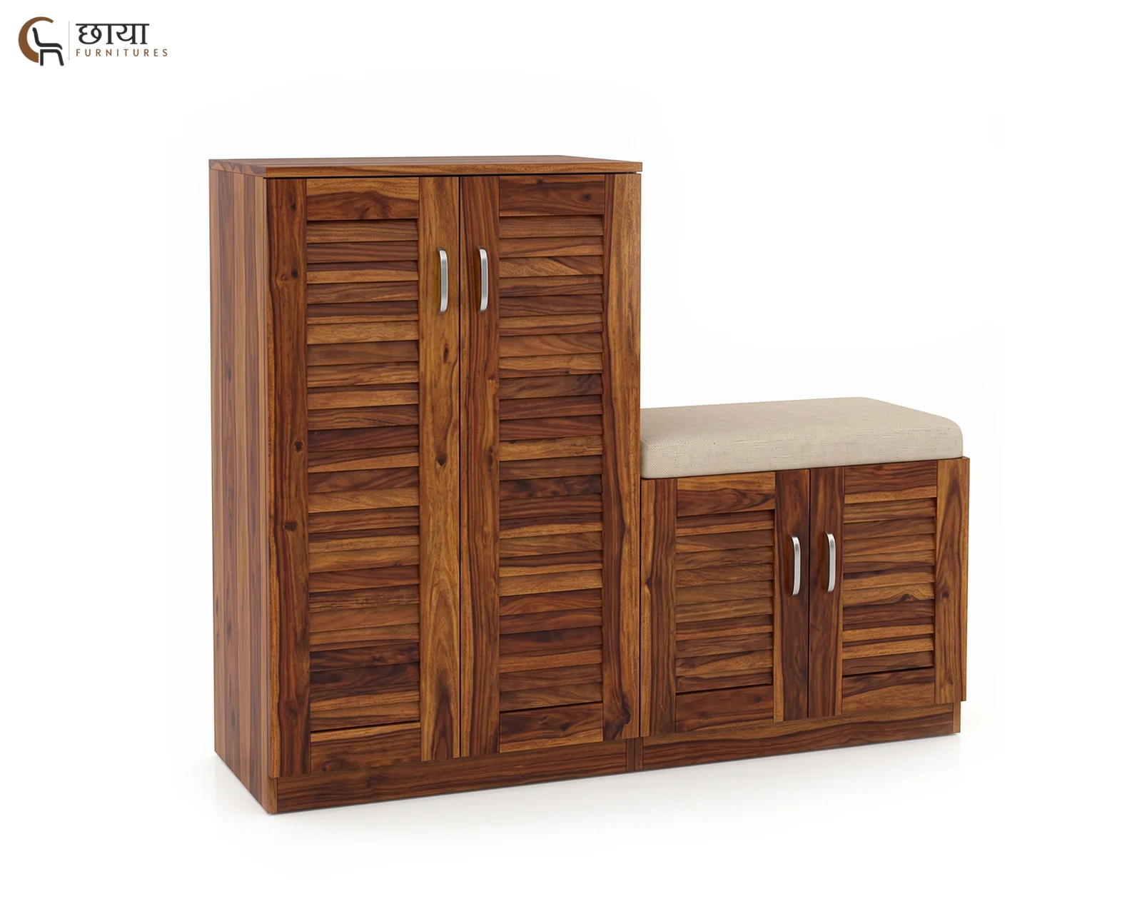 Veyra Shoe Rack (Honey Finish) — 2