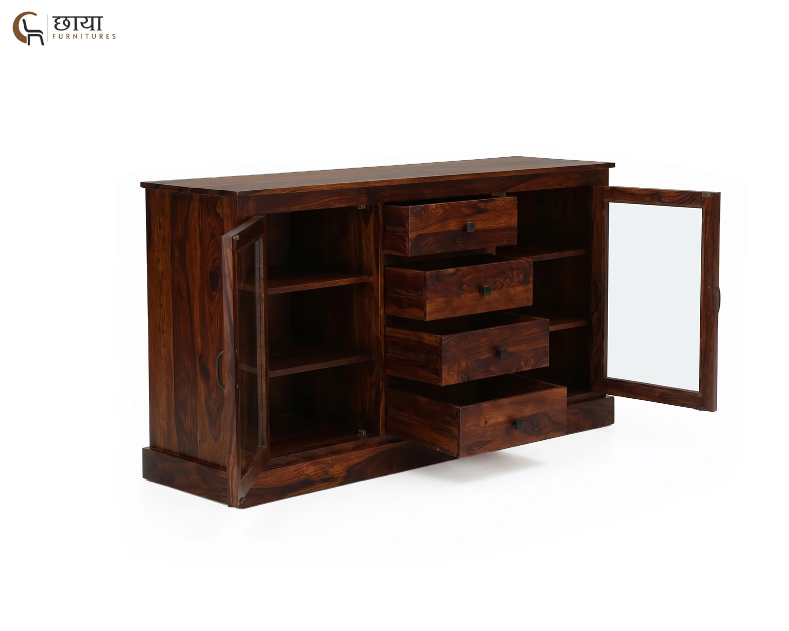 Logan Sheesham Wood Sideboard (Walnut Finish) — 2
