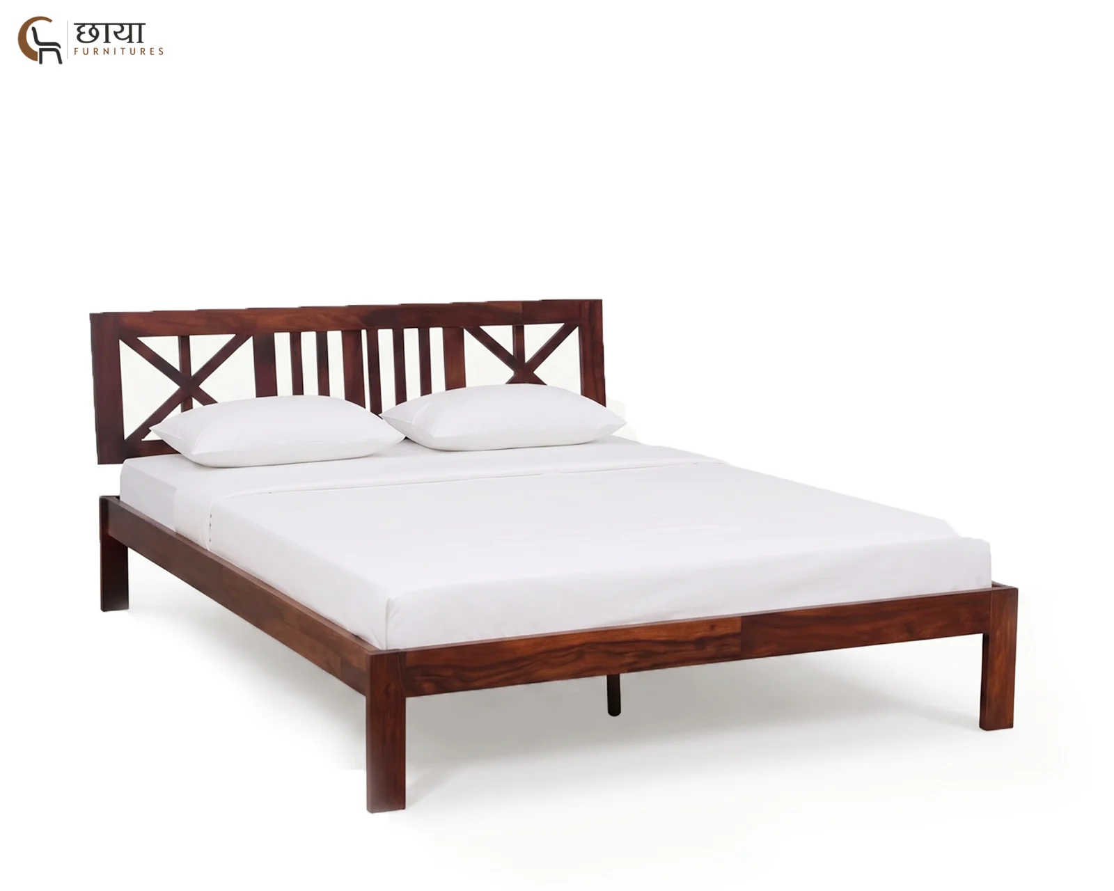 Carol Sheesham Wood Bed Without Storage (King Size, Honey Finish) — 4