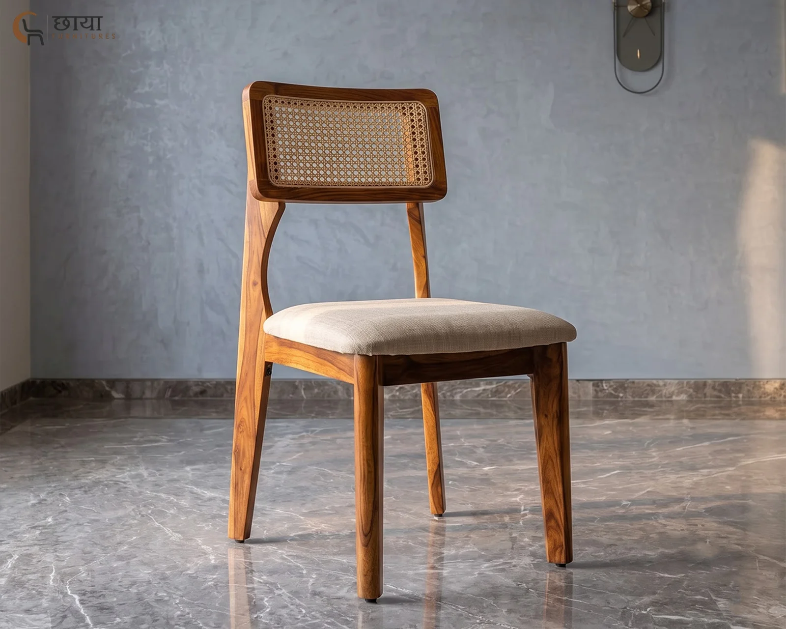 Aangan Dining Chair (Honey Finish) — 013