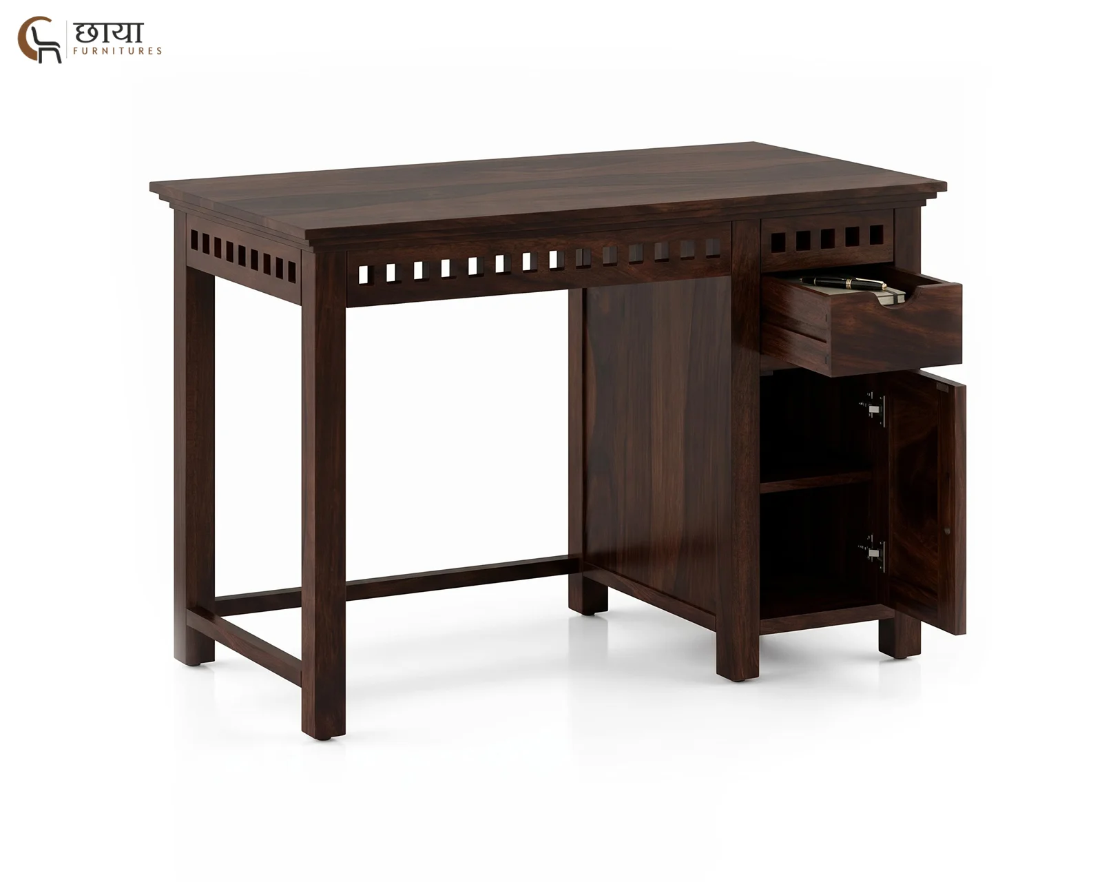 Haven Study Table (Walnut Finish) — 6
