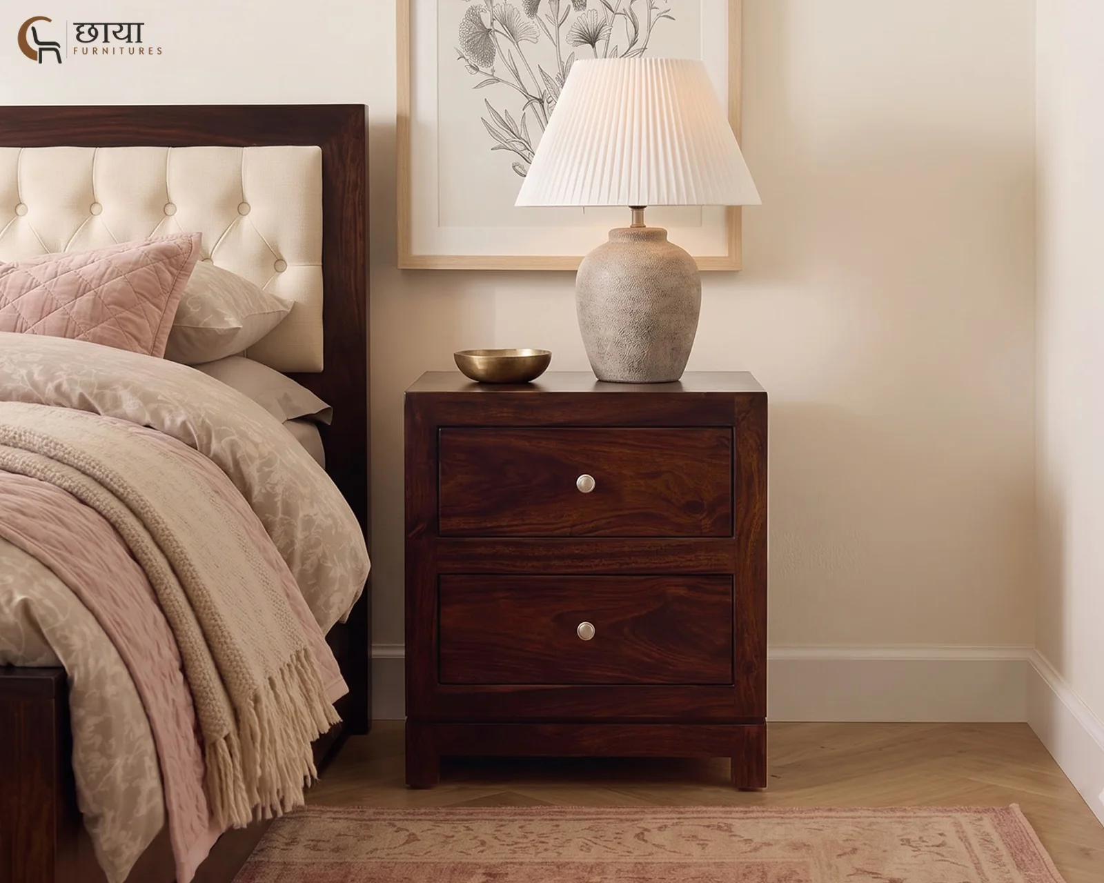 Nidra Bedside Table (Walnut Finish) — 7