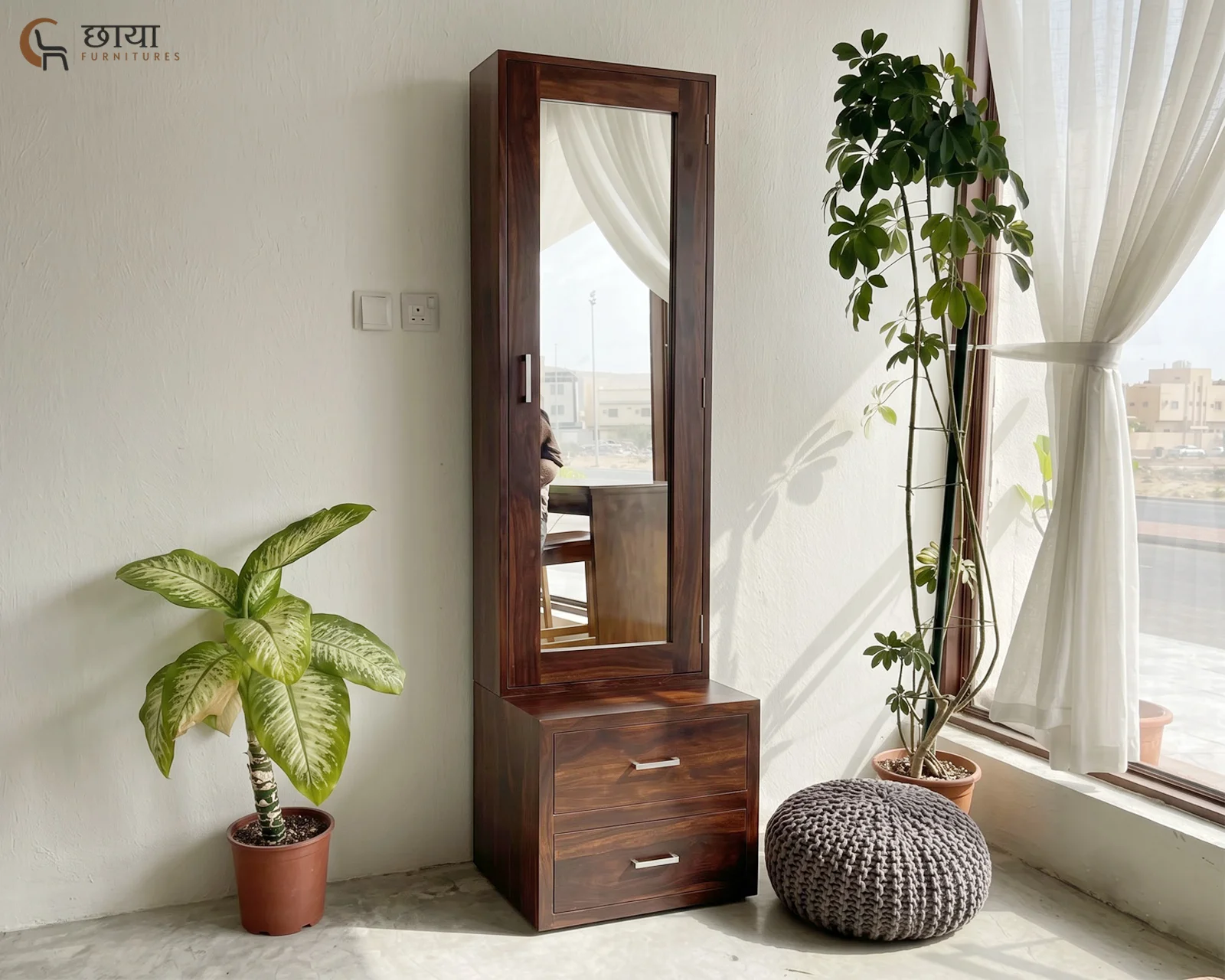 Aarav Sheesham Wood Dressing Table (Walnut Finish) — 18