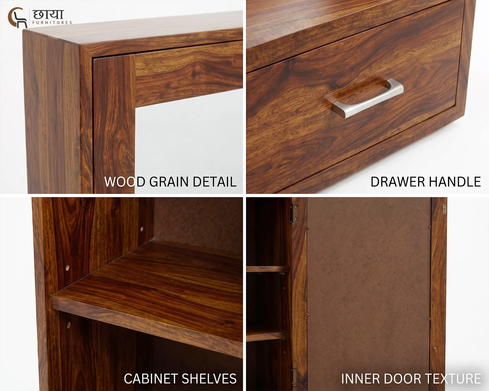 Aarav Sheesham Wood Dressing Table (Honey Finish) — 12