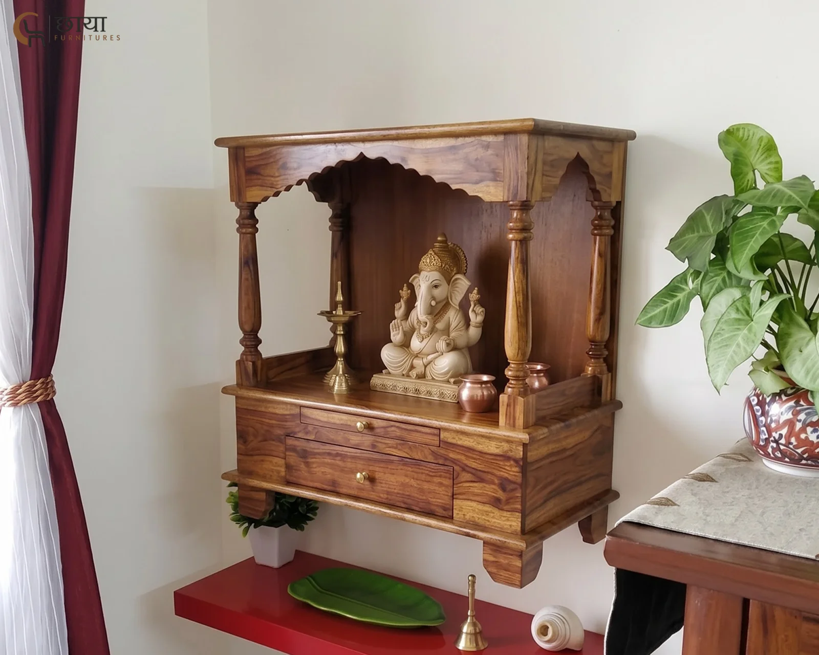 Aradhya Home Temple (Honey Finish) — front (2)