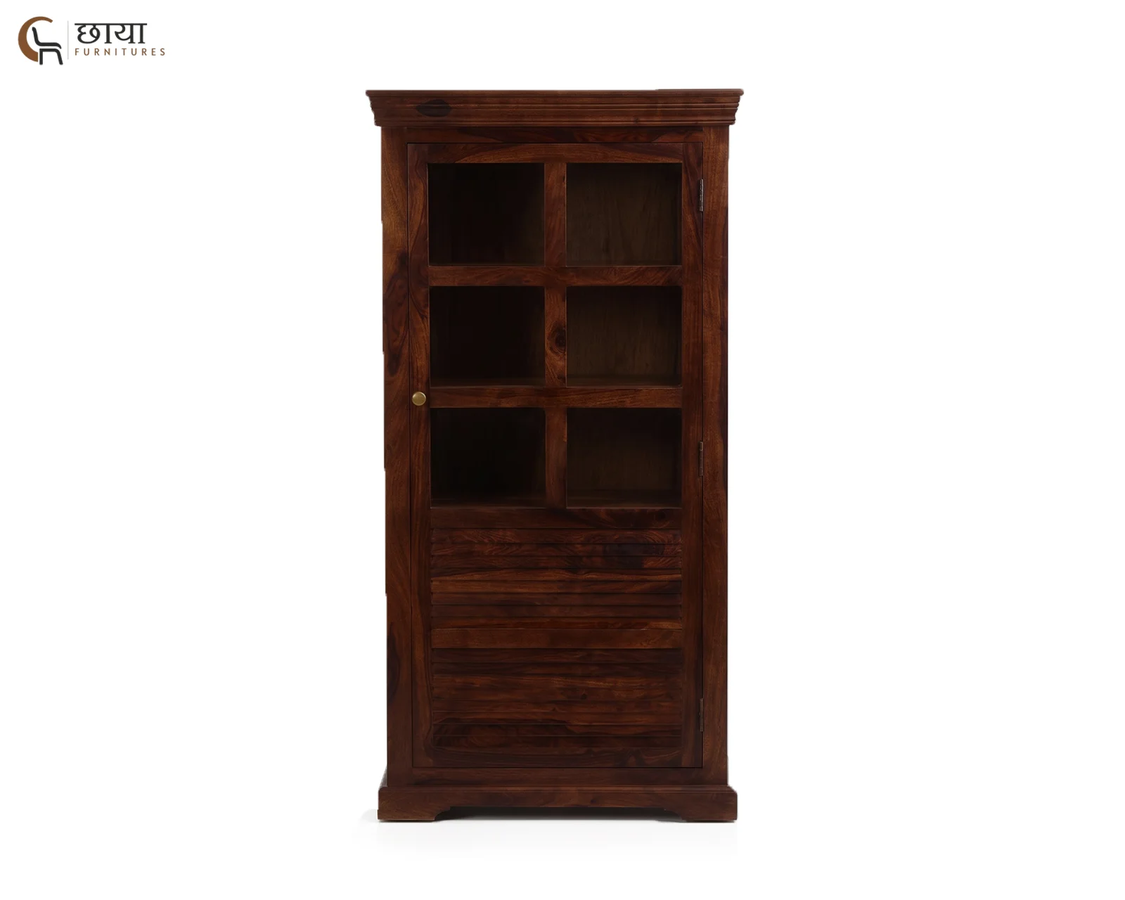 Steve Sheesham Wood Kitchen Cabinet (Walnut Finish) — 4