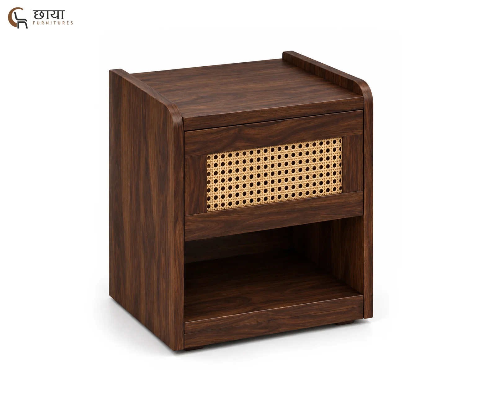 Nivas Bedside Table (Walnut Finish) — 5