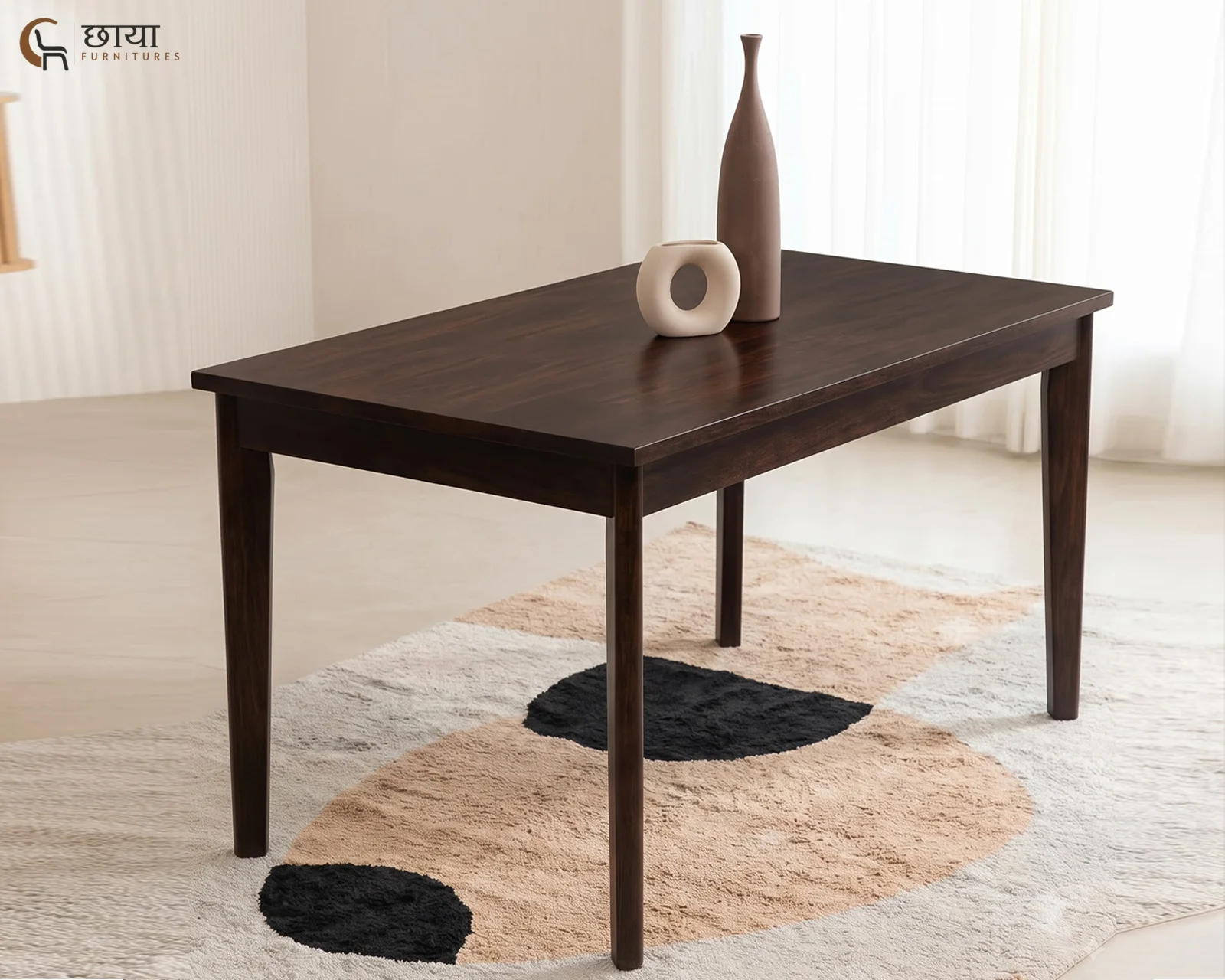 Aangan 6 Seater Dining Table (Walnut Finish) — 02