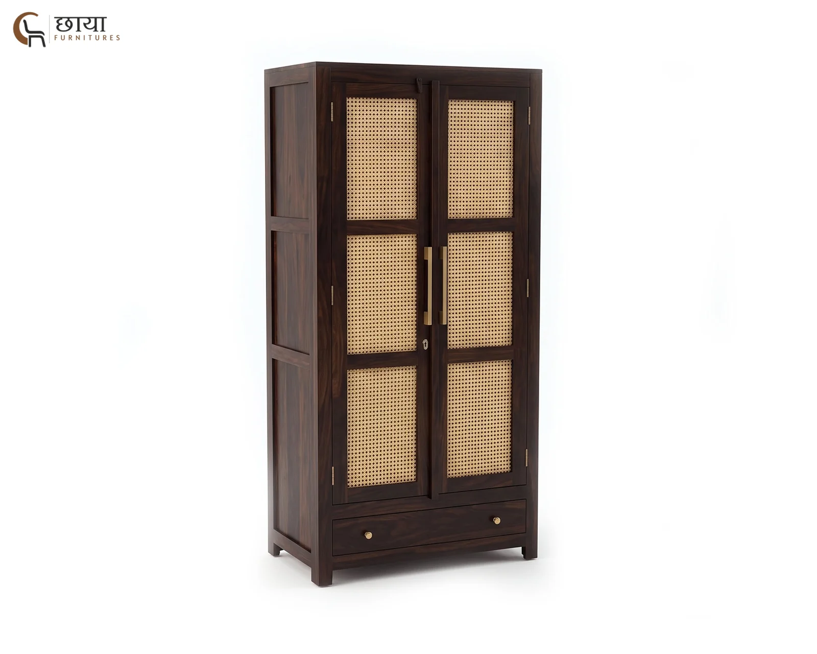 Rabel 2 Door Wardrobe (Walnut Finish) — 5