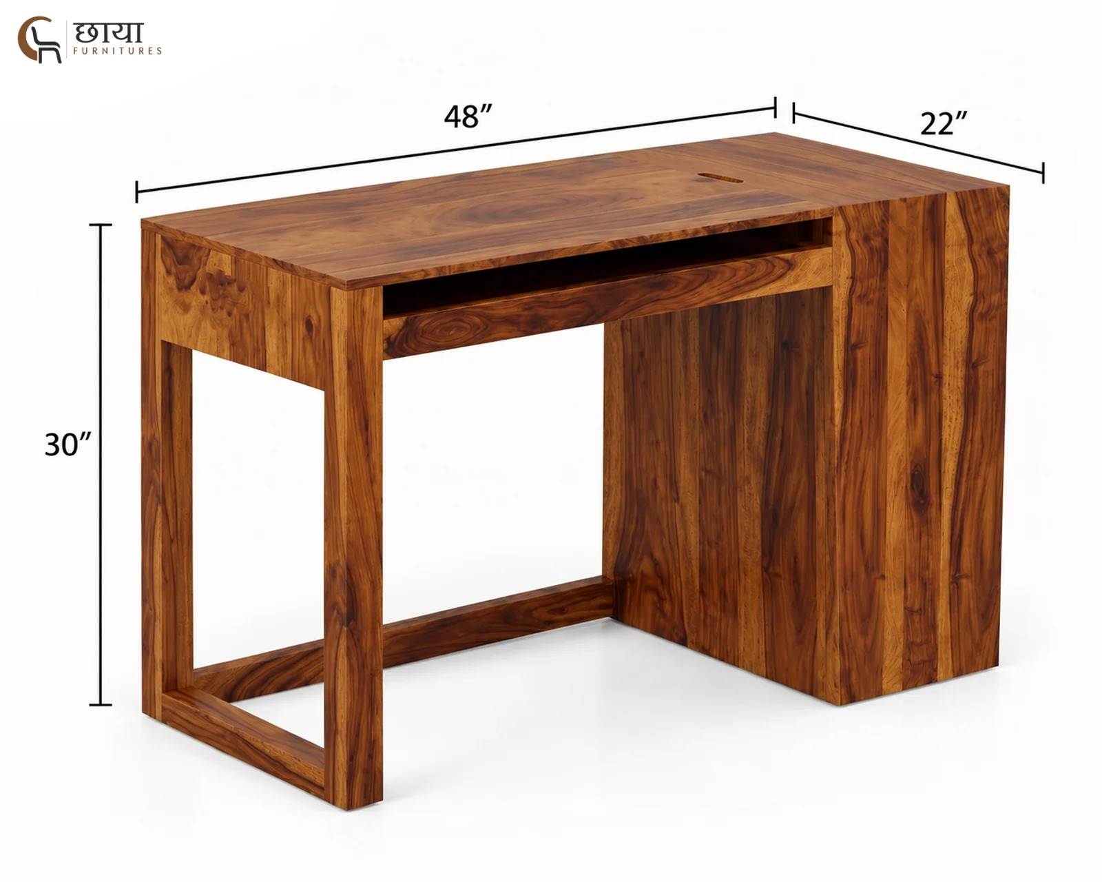 Stark Study Table (Honey Finish) — dim 10