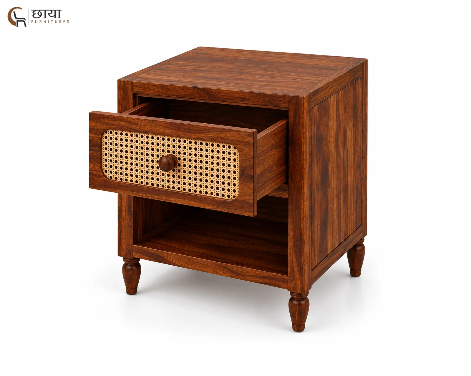 Samrat Bedside Table (Honey Finish) — 4