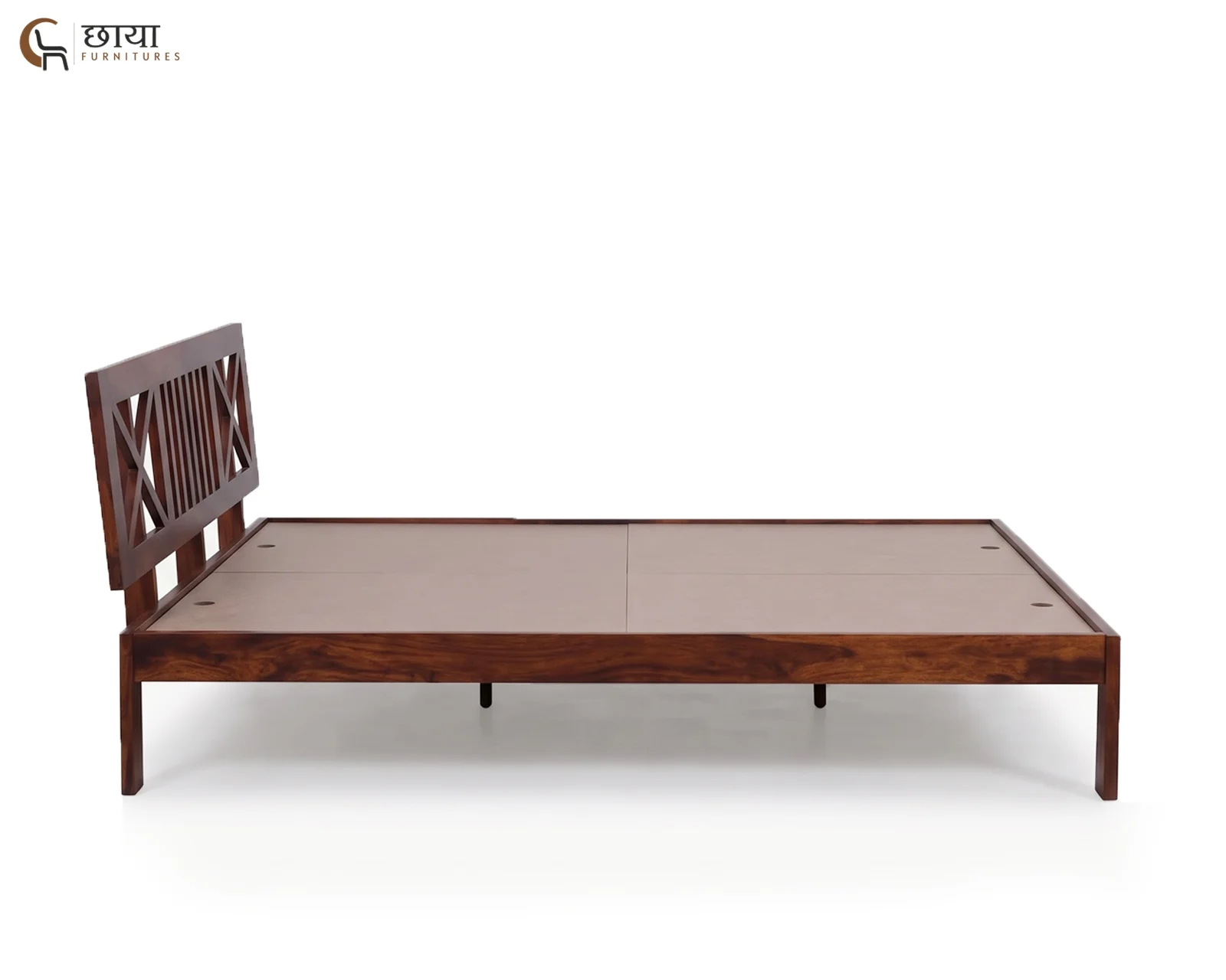 Carol Sheesham Wood Bed Without Storage (King Size, Honey Finish) — 3