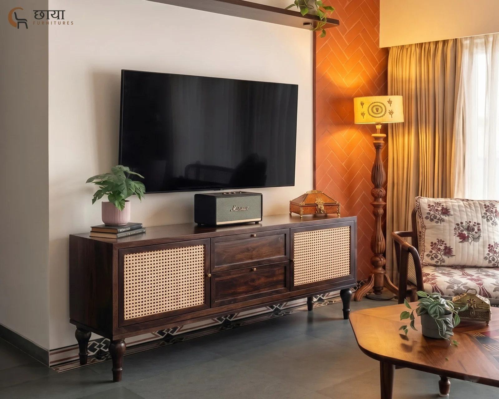 Avora TV Unit (Walnut Finish) — (7)