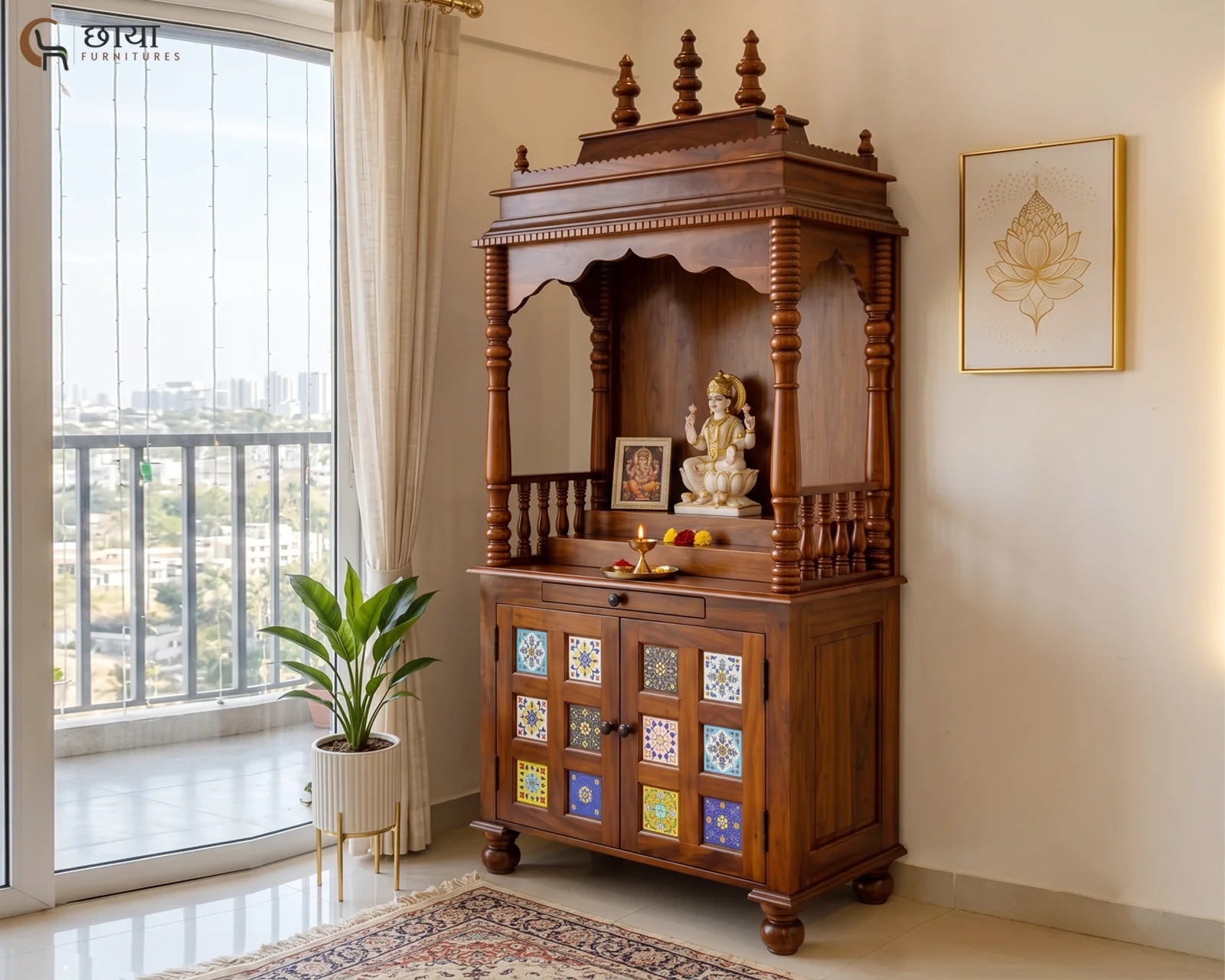 Alvara Home Temple (Honey Finish) — front (2)