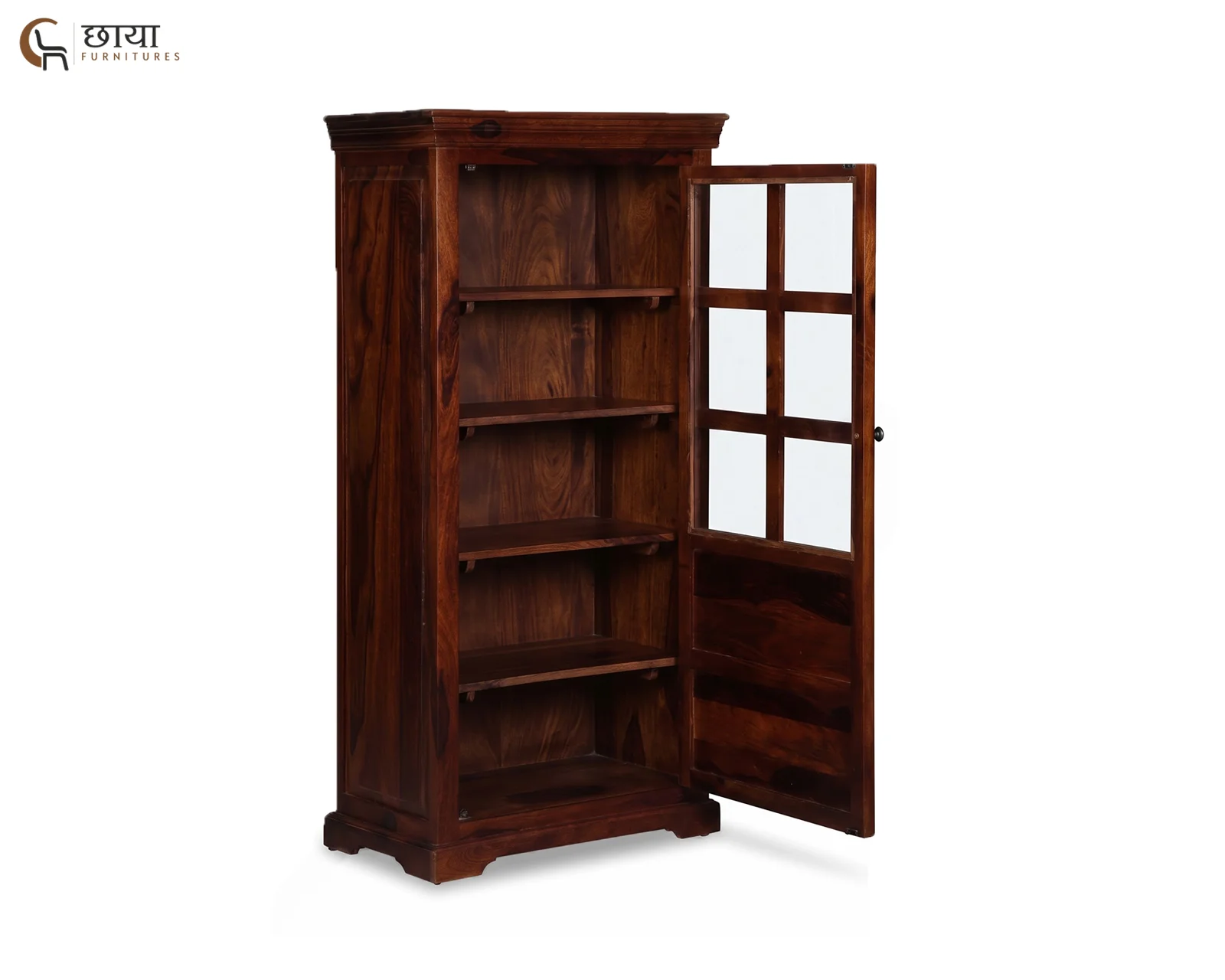 Steve Sheesham Wood Kitchen Cabinet (Walnut Finish) — 3