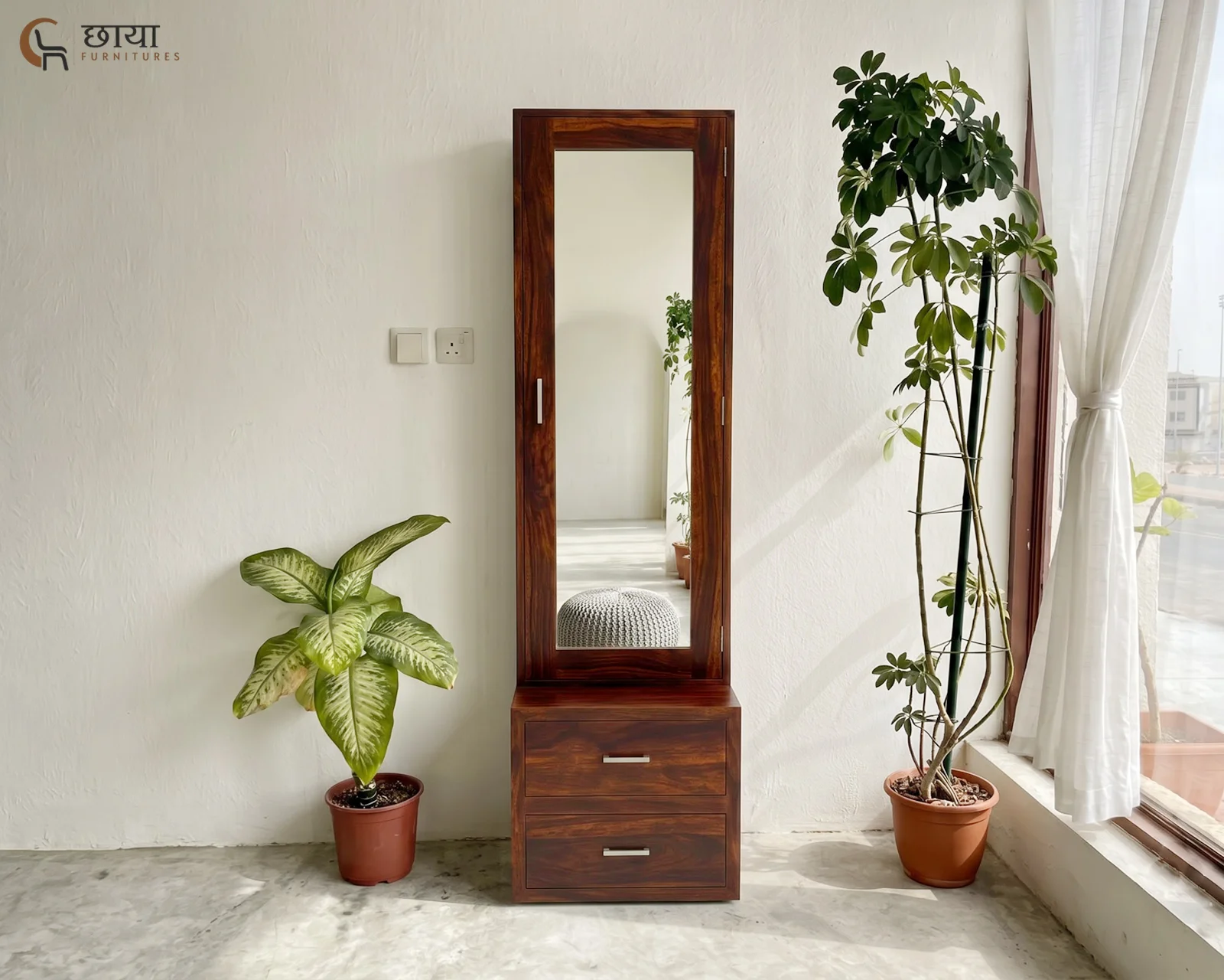 Aarav Sheesham Wood Dressing Table (Walnut Finish) — 17