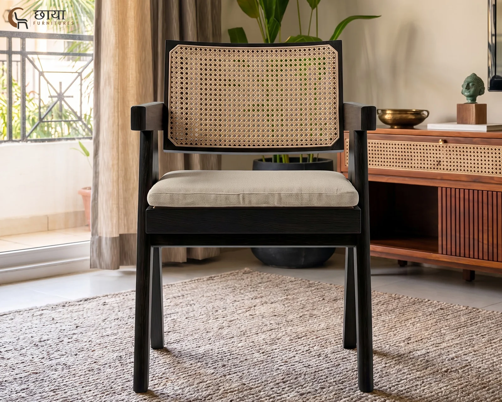 Mike Arm Chair (Black Finish) — 5