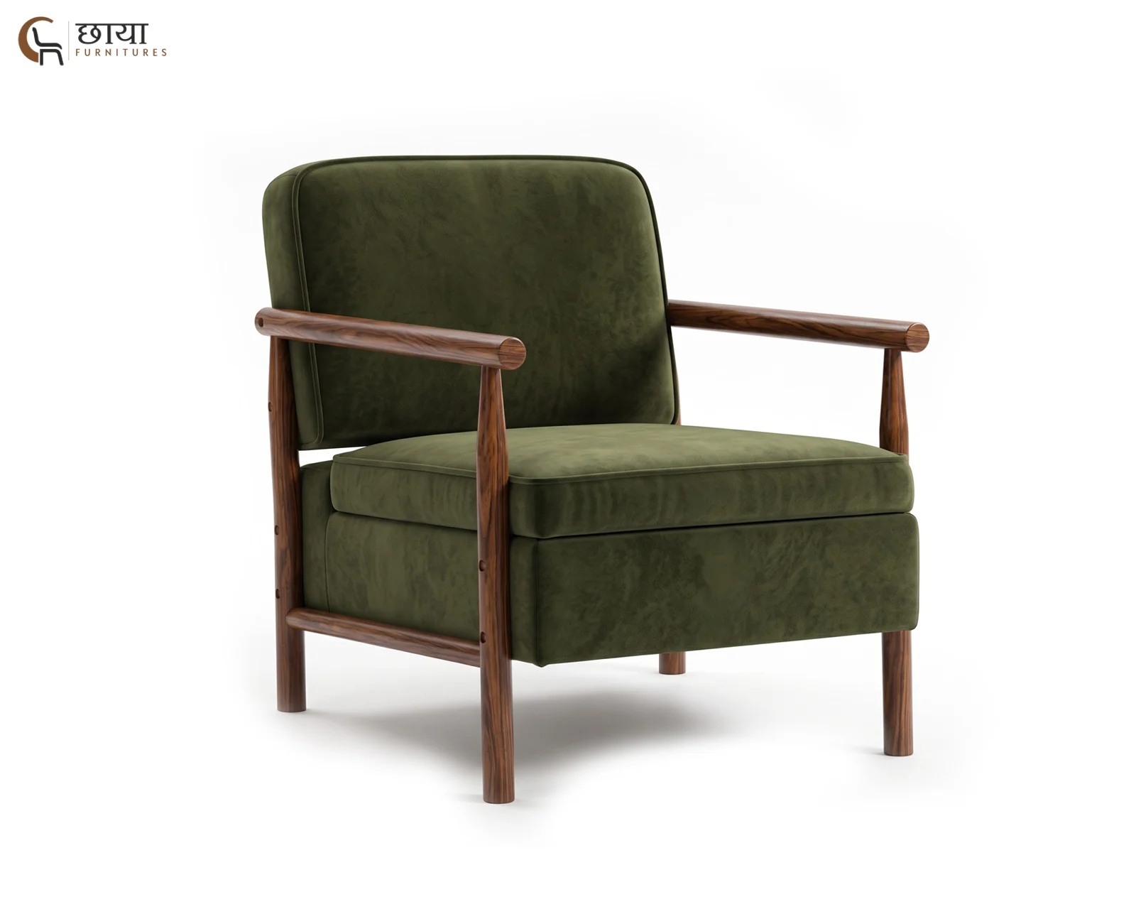 Sansa Arm Chair With Storage (Green Velvet) — 4