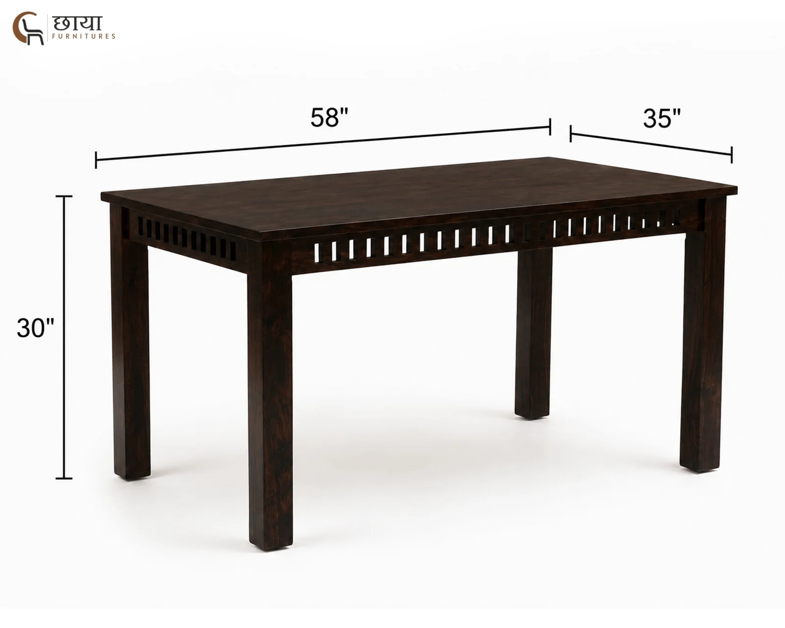 Haven 6 Seater Dining Table Set (Walnut Finish) — 18