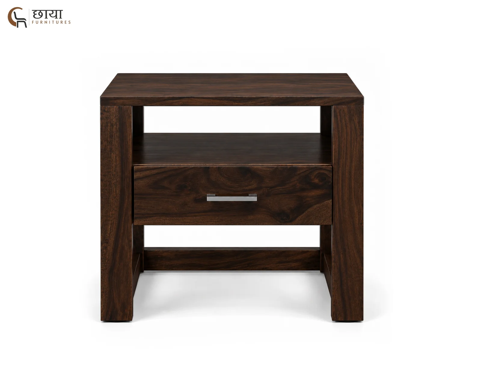 Riya Bedside Table (Walnut Finish) — 3
