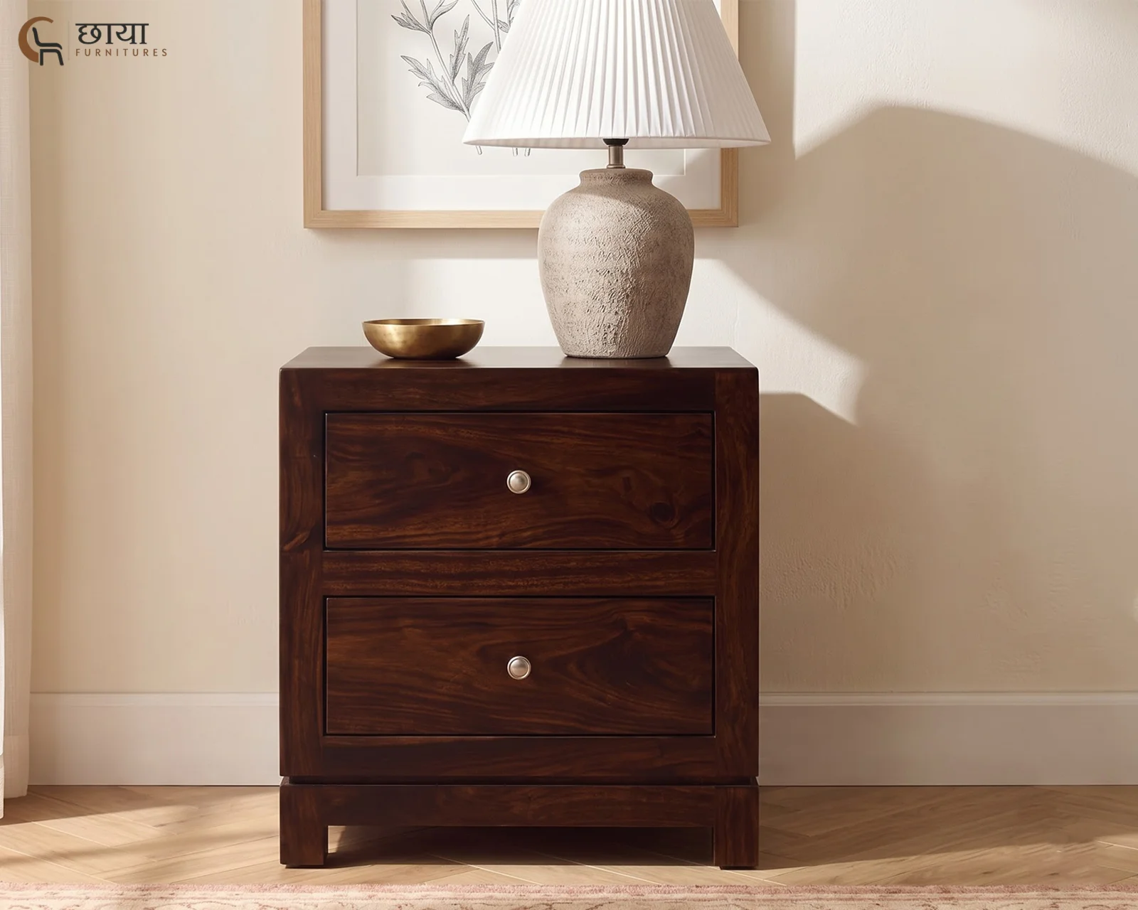 Nidra Bedside Table (Walnut Finish) — 10