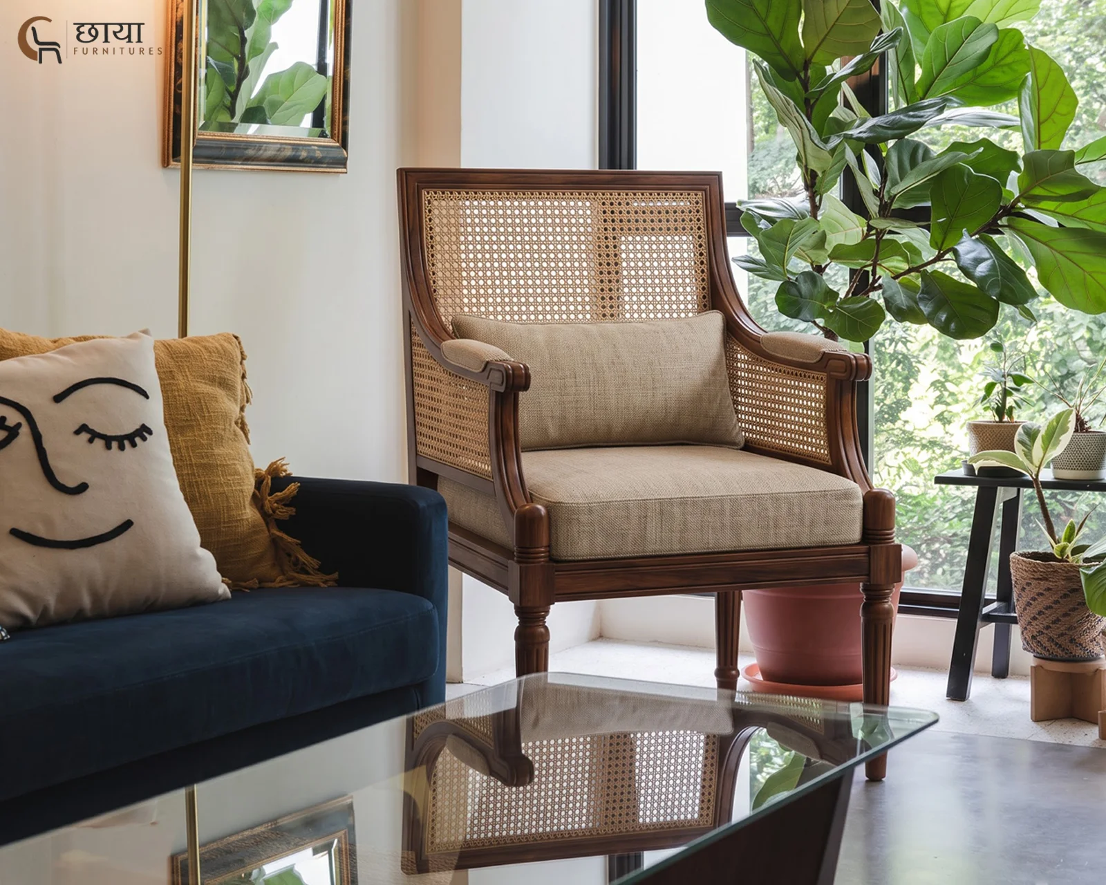 Novi Arm Chair (Teak Finish) — 6