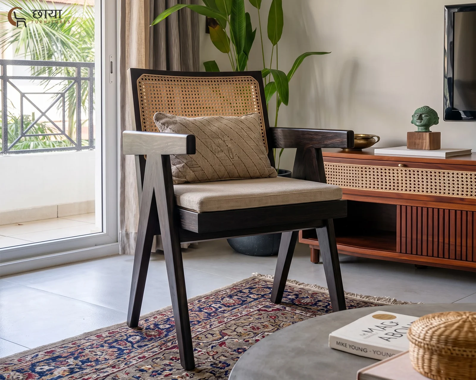 Mike Arm Chair (Black Finish) — 6
