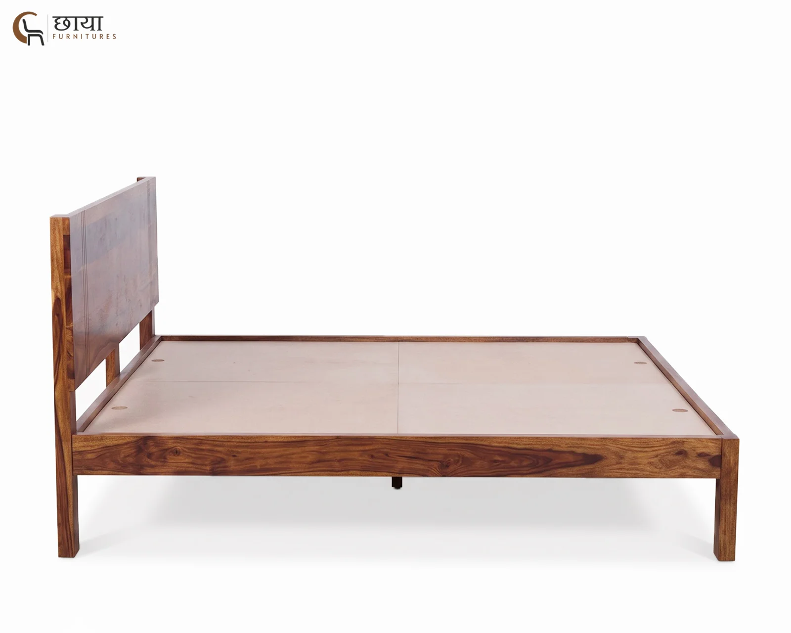 Martha Sheesham Wood Bed Without Storage (King Size, Honey Finish) — 7
