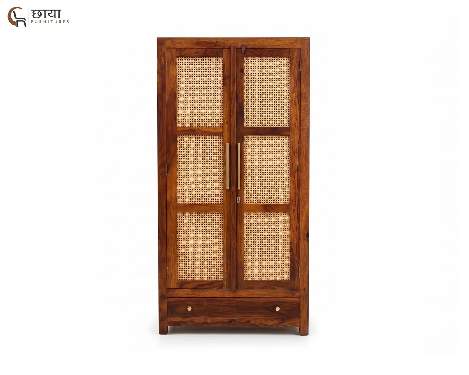 Rabel 2 Door Wardrobe (Honey Finish) — 3
