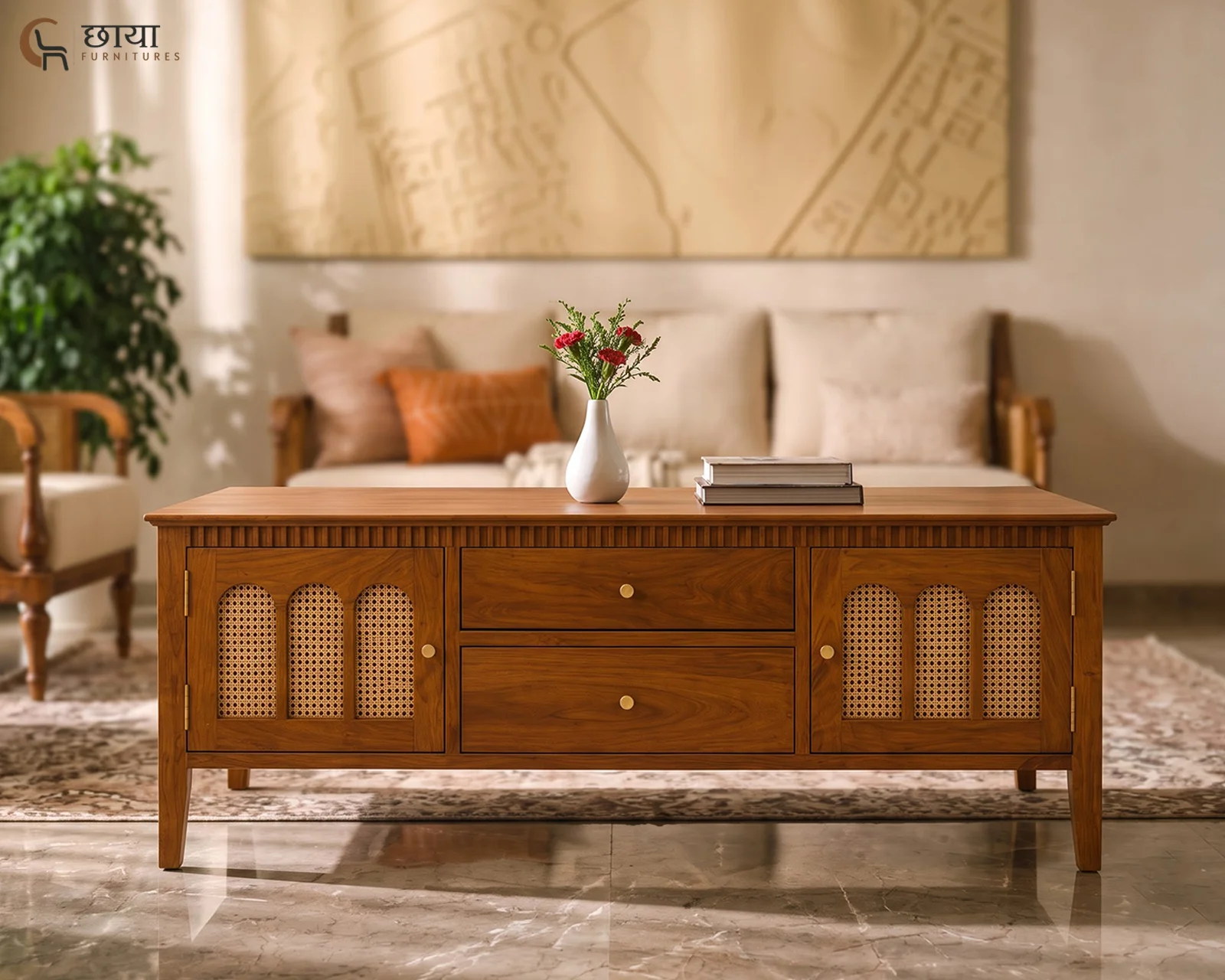 Neer Coffee Table (Honey Finish) — 09