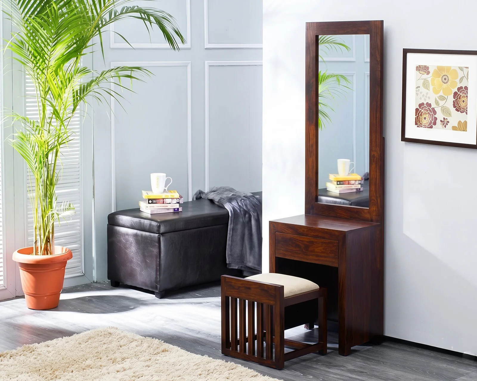 Rowan Sheesham Wood Dressing Table (Walnut Finish) — 18