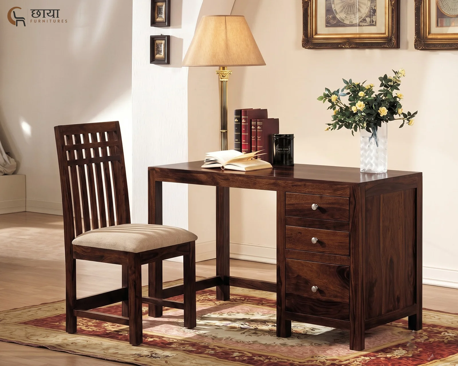 Tuco Study Table (Walnut Finish) — front (2)