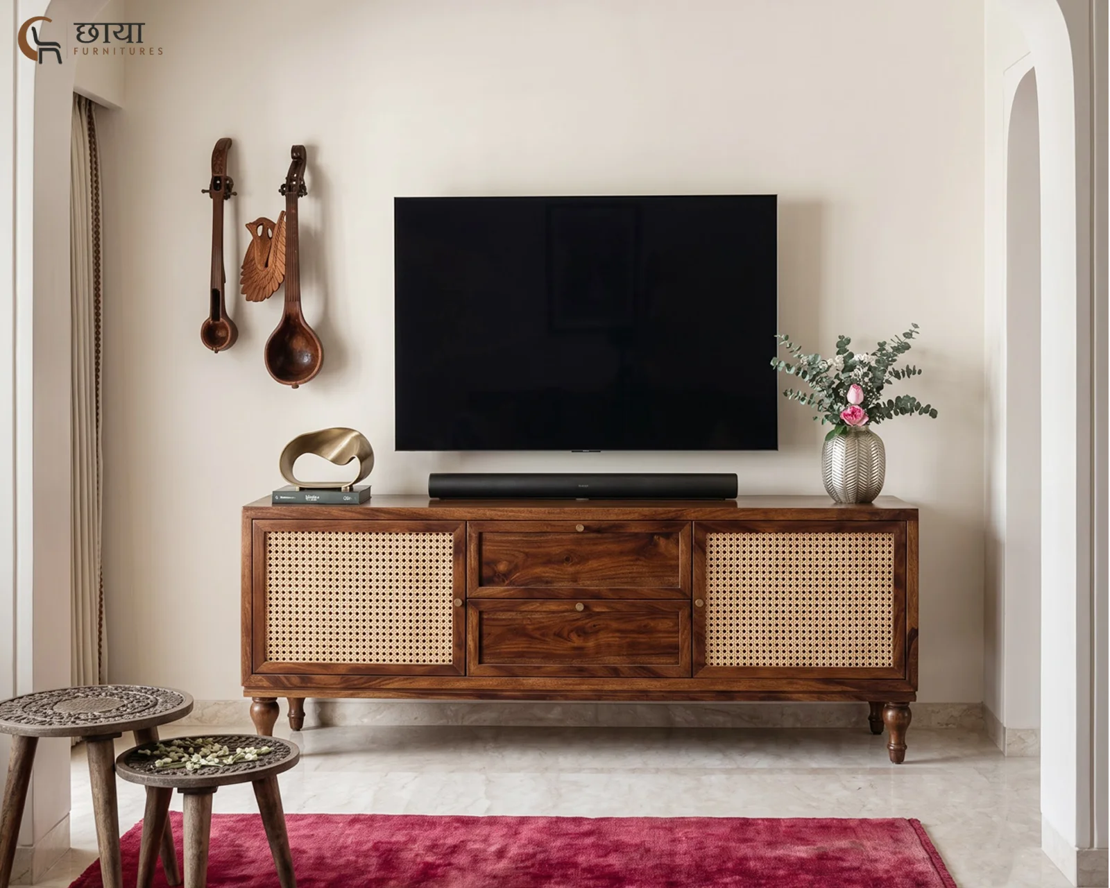 Avora TV Unit (Honey Finish) — (5)