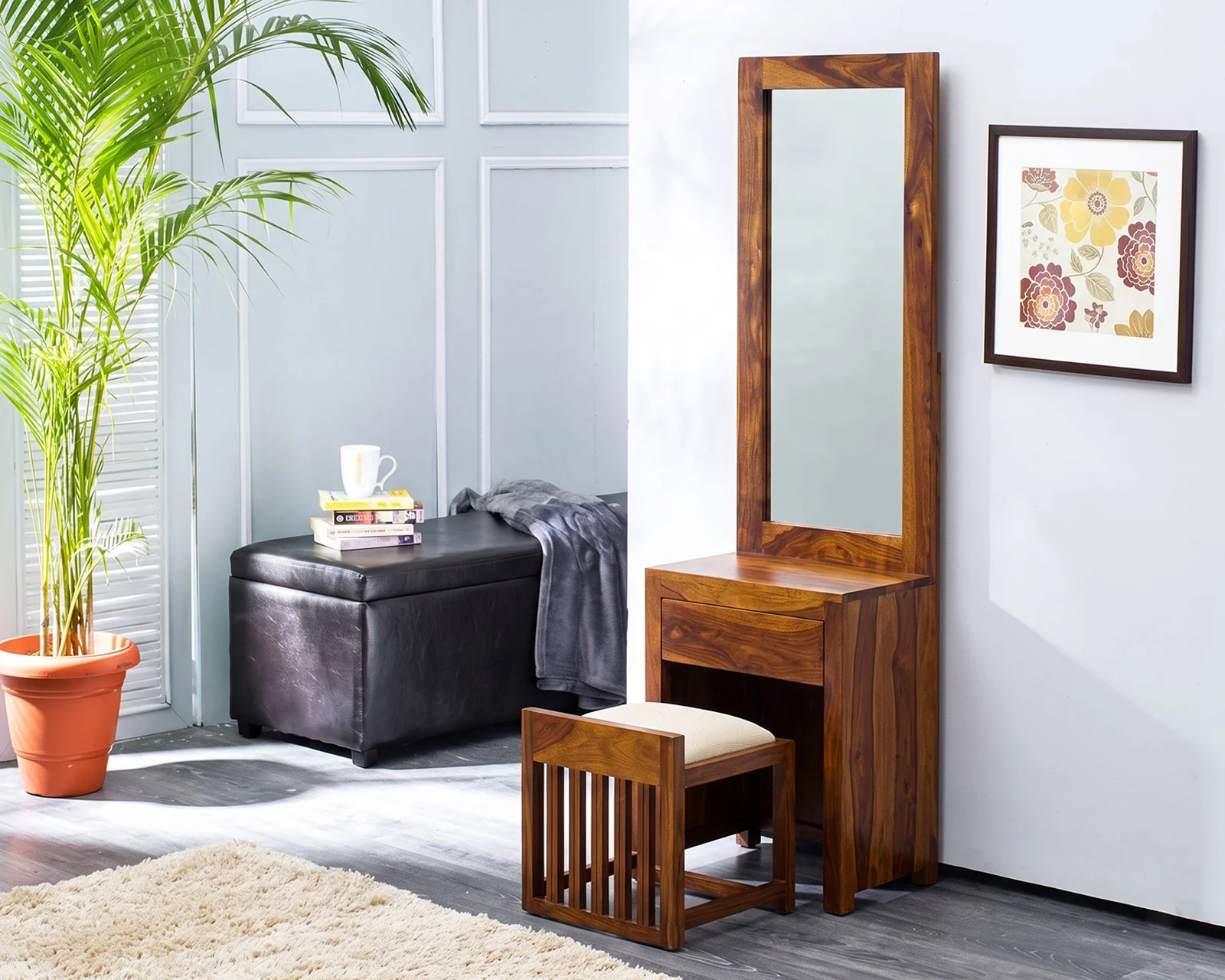 Rowan Sheesham Wood Dressing Table (Honey Finish) — 17