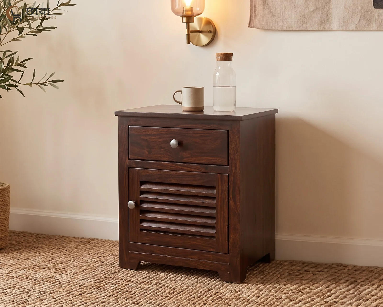Riyasat Bedside Table (Walnut Finish) — front (2)