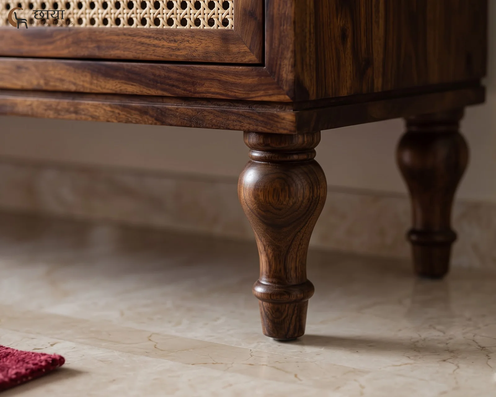 Avora TV Unit (Honey Finish) — closeup (2)