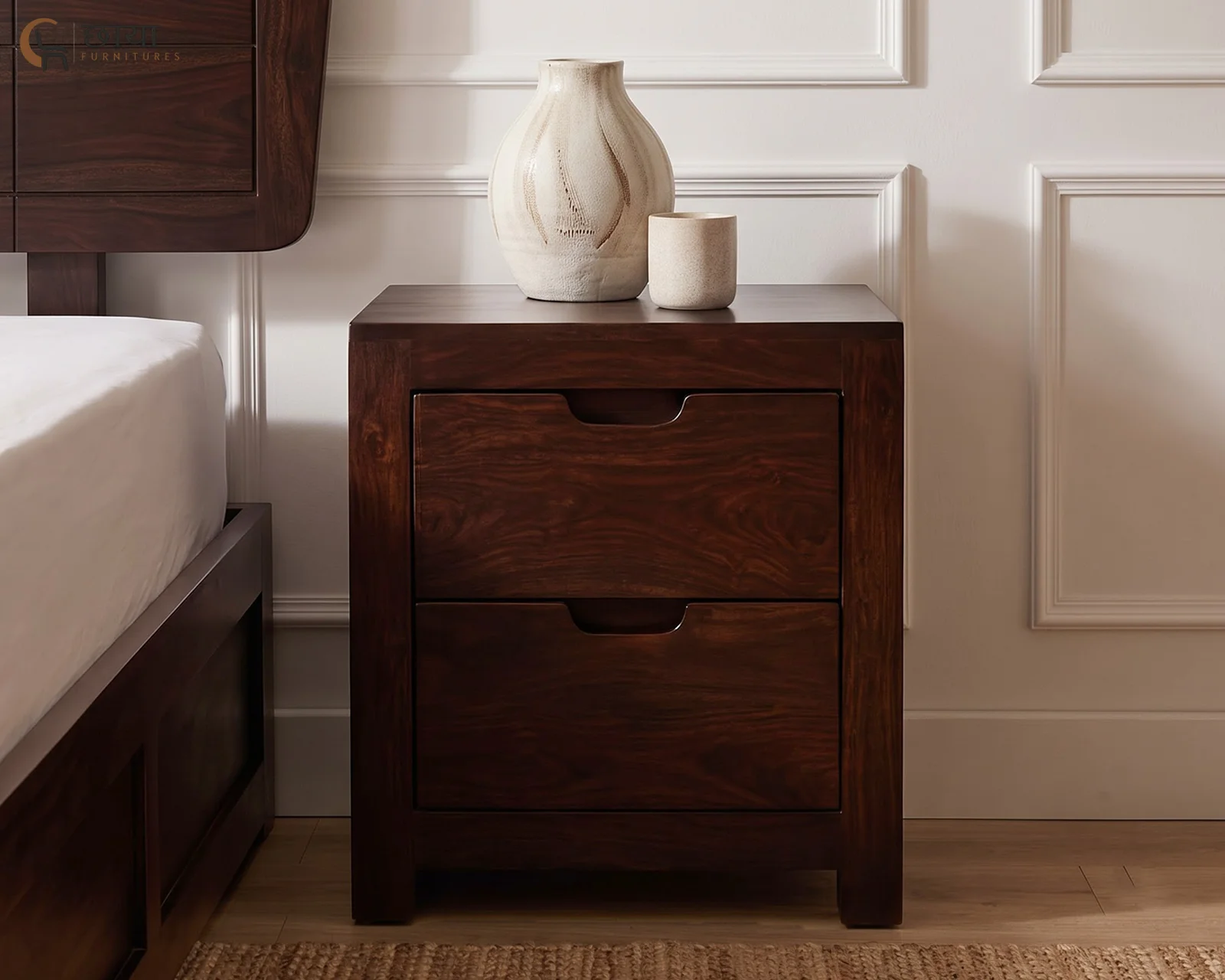 Veer Bedside Table (Walnut Finish) — 9