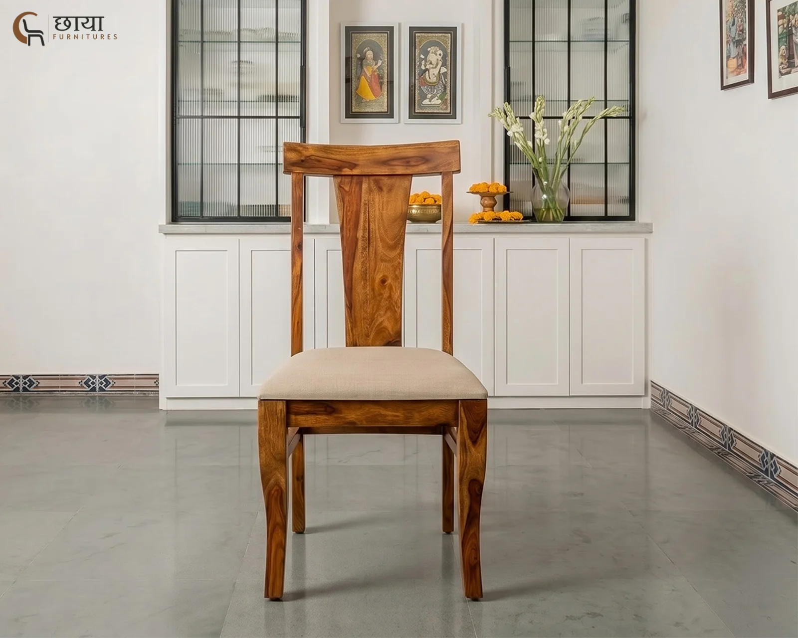Utsav Dining Chair (Honey Finish) — 10