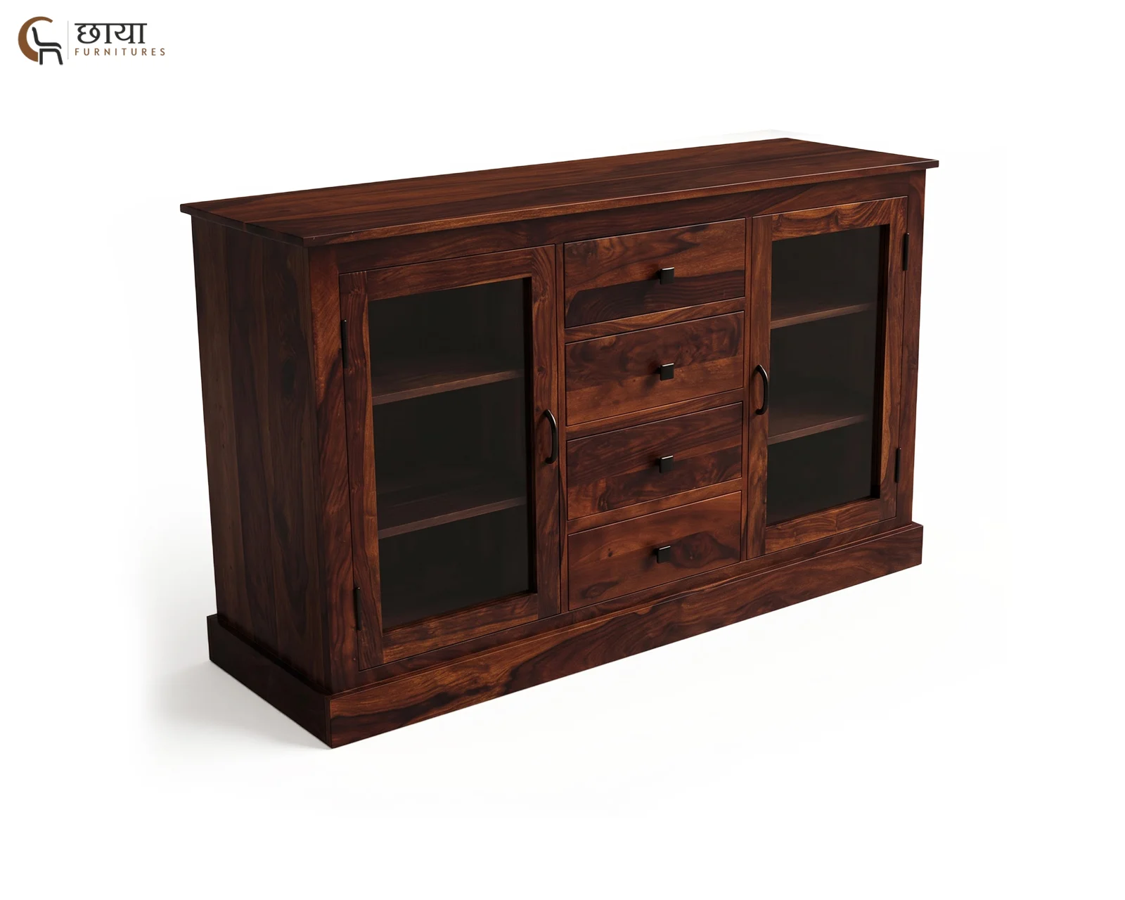 Logan Sheesham Wood Sideboard (Walnut Finish) — 3