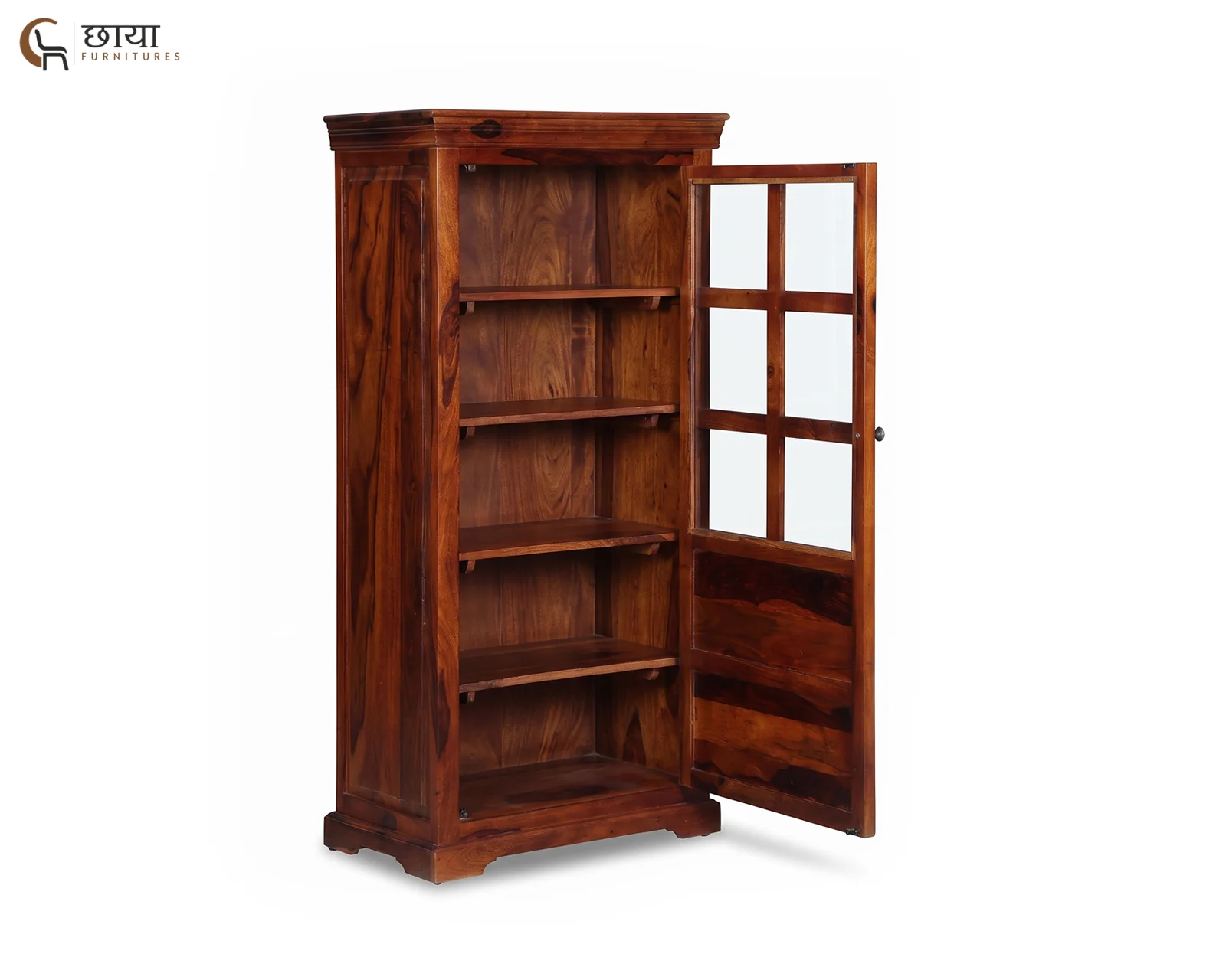 Steve Sheesham Wood Kitchen Cabinet (Honey Finish) — 9
