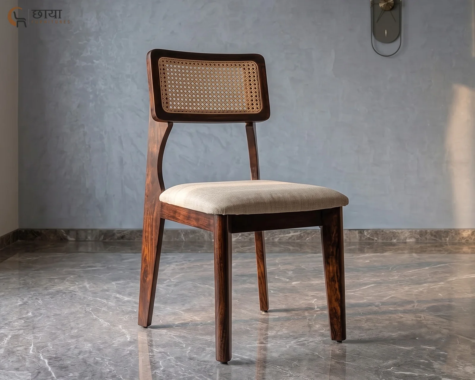 Aangan Dining Chair (Walnut Finish) — 002