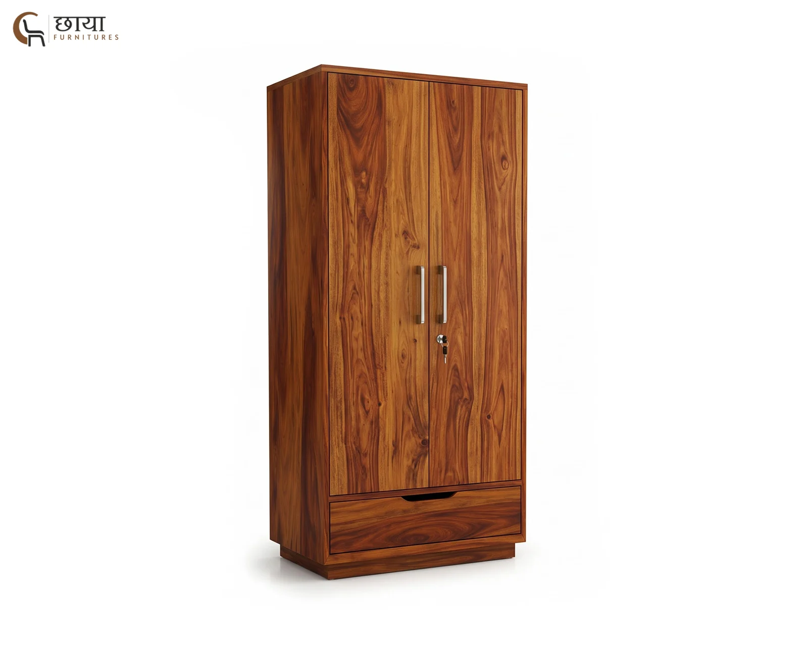 Jimbeam 2 Door Wardrobe (Honey Finish) — 6