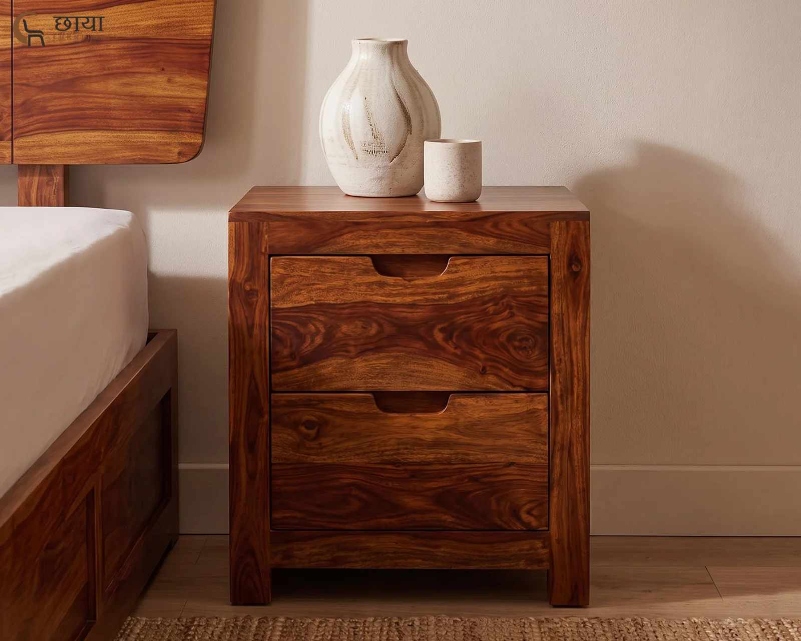 Veer Bedside Table (Honey Finish) — 10
